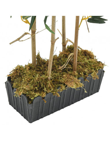 Albero Bambù Artificiale 552 Foglie 120 cm Verde