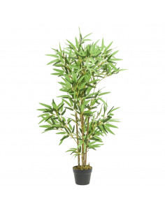 Albero Bambù Artificiale 552 Foglie 120 cm Verde 2