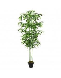 Albero Bambù Artificiale 576 Foglie 150 cm Verde 2