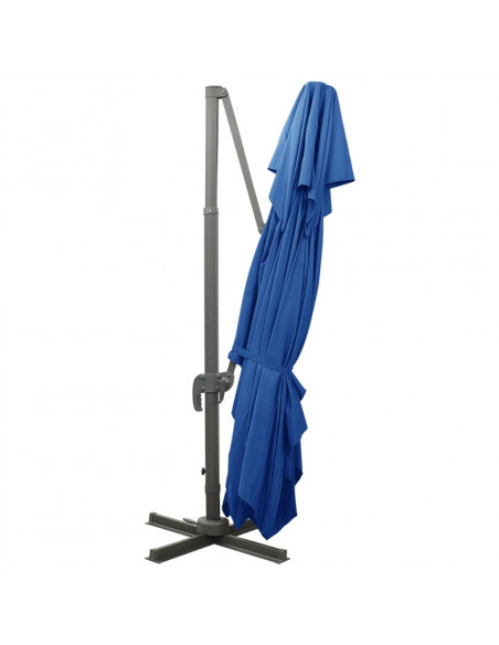 Ombrellone a Sbalzo con Doppia Copertura 400x300 cm Azzurro