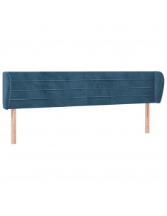 Testiera ad Orecchio Blu Scuro 163x23x78/88 cm in Velluto 2