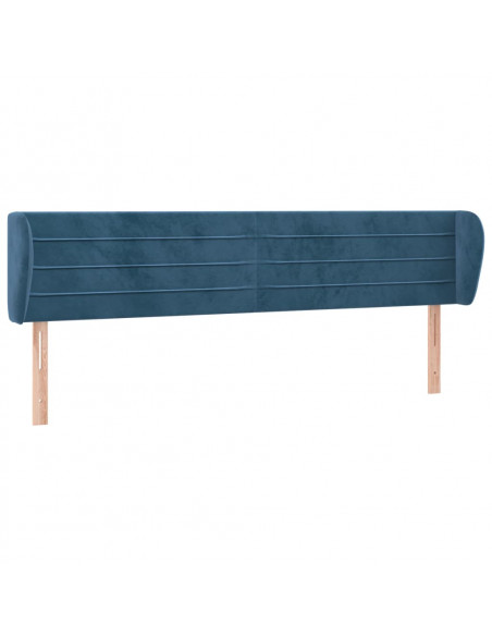 Testiera ad Orecchio Blu Scuro 163x23x78/88 cm in Velluto
