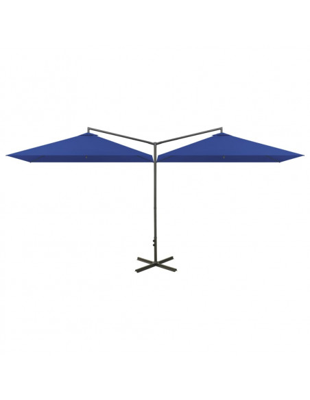 Ombrellone Doppio con Palo in Acciaio Azzurro 600x300 cm