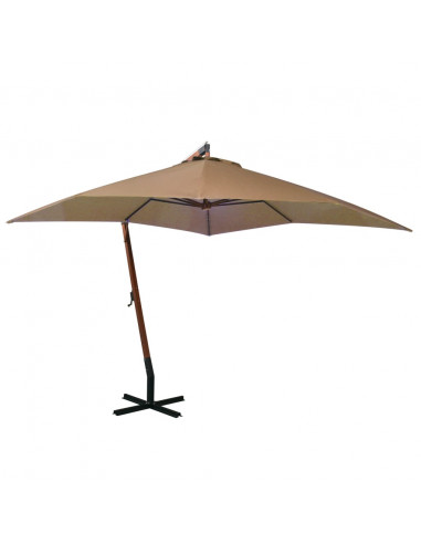 Ombrellone a Sbalzo Grigio Talpa 3x3 m Palo in Abete Massello