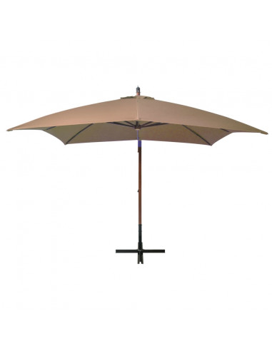 Ombrellone a Sbalzo Grigio Talpa 3x3 m Palo in Abete Massello