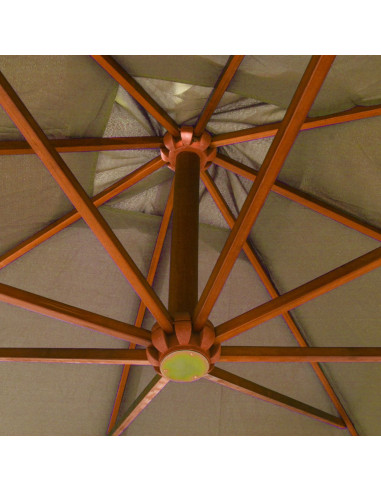 Ombrellone a Sbalzo Grigio Talpa 3x3 m Palo in Abete Massello