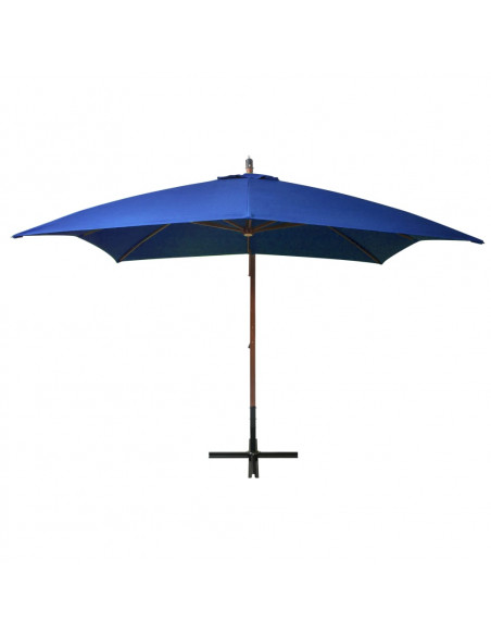 Ombrellone a Sbalzo Azzurro 3x3 m Palo in Abete Massello