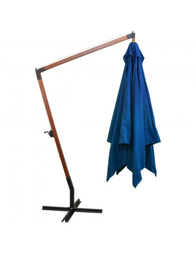 Ombrellone a Sbalzo Azzurro 3x3 m Palo in Abete Massello