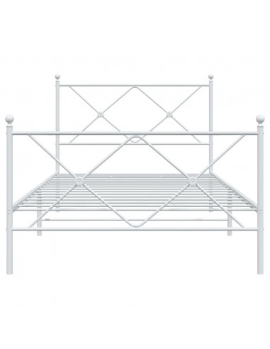 Giroletto con Testiera e Pediera Metallo Bianco 107x203 cm