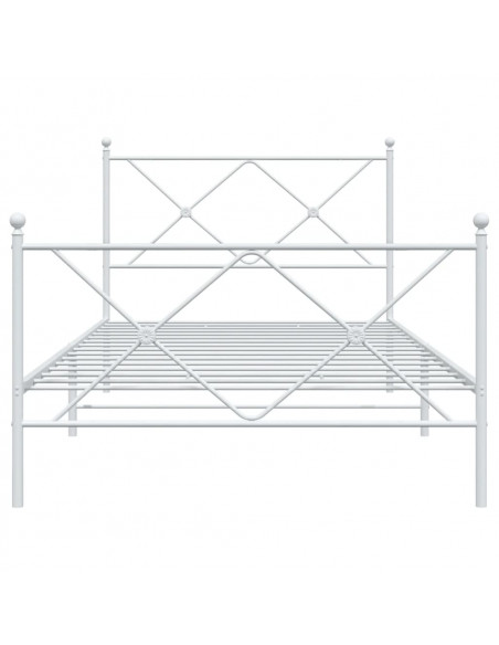 Giroletto con Testiera e Pediera Metallo Bianco 107x203 cm