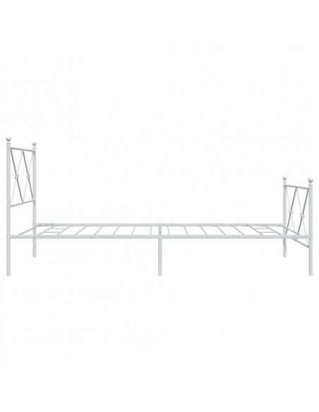 Giroletto con Testiera e Pediera Metallo Bianco 107x203 cm