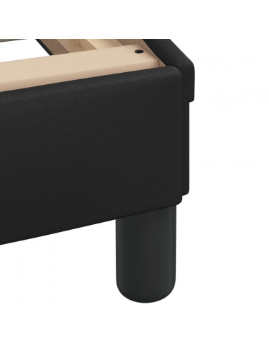 Giroletto con Testiera Nero 90x190 cm in Similpelle