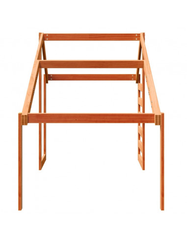 Tetto Letto Bambini Marrone Cera 188x82x113 Legno Massello Pino