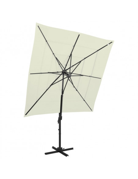 Ombrellone a 4 Livelli con Palo in Alluminio Sabbia 250x250 cm