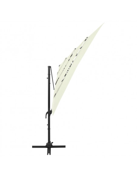 Ombrellone a 4 Livelli con Palo in Alluminio Sabbia 250x250 cm