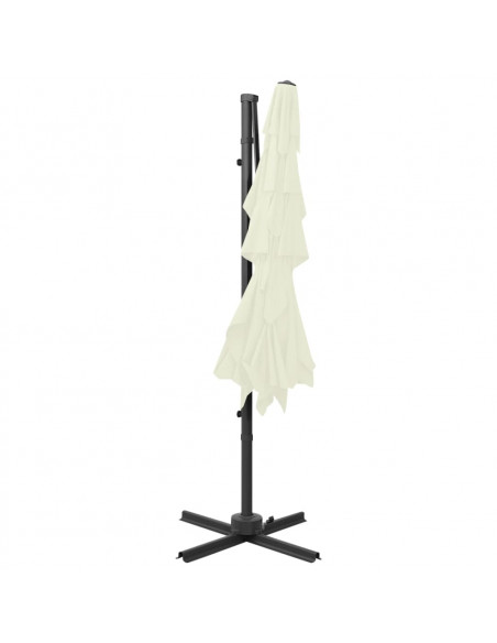 Ombrellone a 4 Livelli con Palo in Alluminio Sabbia 250x250 cm