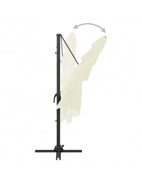 Ombrellone a 4 Livelli con Palo in Alluminio Sabbia 250x250 cm