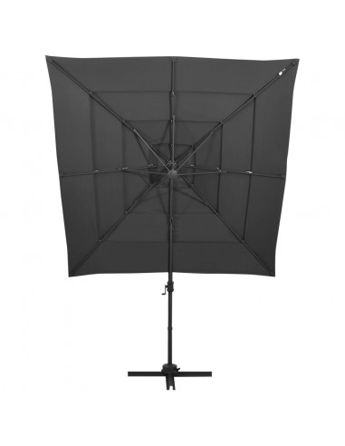 Ombrellone a 4 Livelli Palo in Alluminio Antracite 250x250 cm
