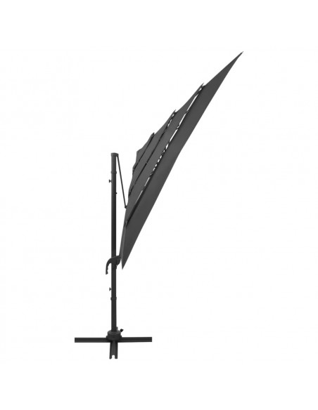 Ombrellone a 4 Livelli Palo in Alluminio Antracite 250x250 cm
