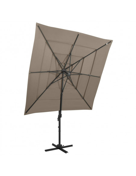Ombrellone a 4 Livelli con Palo in Alluminio Talpa 250x250 cm