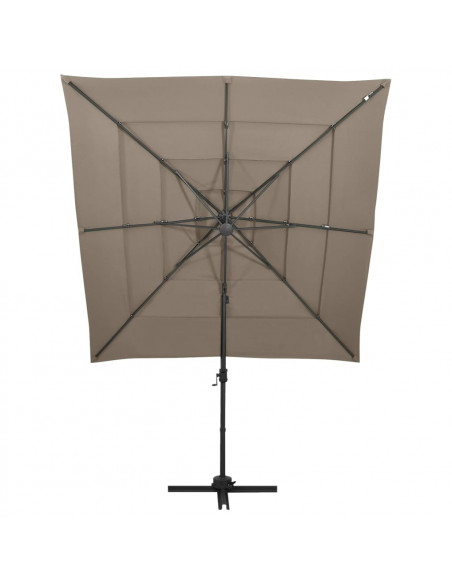 Ombrellone a 4 Livelli con Palo in Alluminio Talpa 250x250 cm