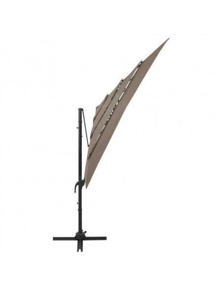 Ombrellone a 4 Livelli con Palo in Alluminio Talpa 250x250 cm