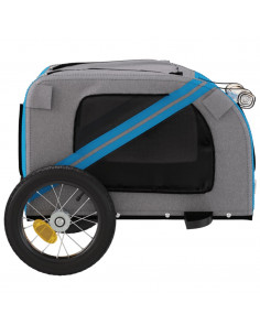 Rimorchio da Bici per Animali Blu e Grigio Oxford e Ferro 2