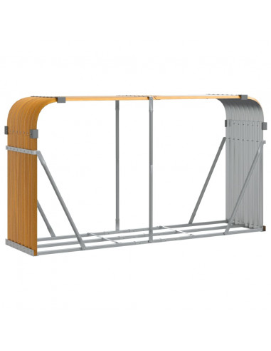 Portaceppi Marrone Chiaro 180x45x100 cm in Acciaio Zincato