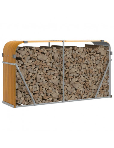 Portaceppi Marrone Chiaro 180x45x100 cm in Acciaio Zincato