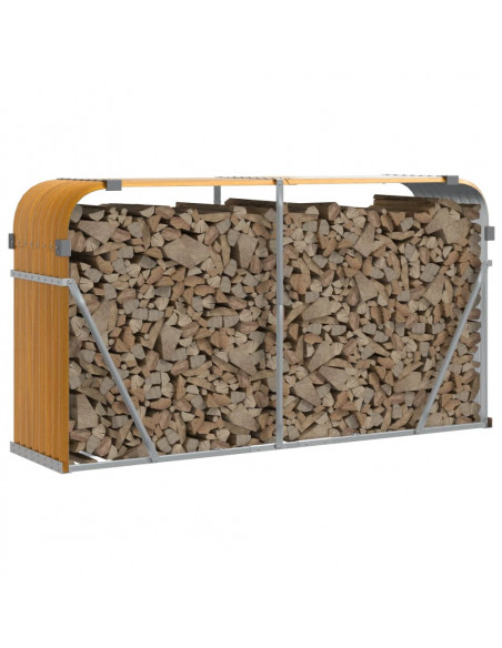 Portaceppi Marrone Chiaro 180x45x100 cm in Acciaio Zincato