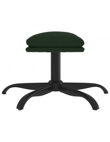 Poggiapiedi Verde Scuro 60x60x36 cm in Velluto