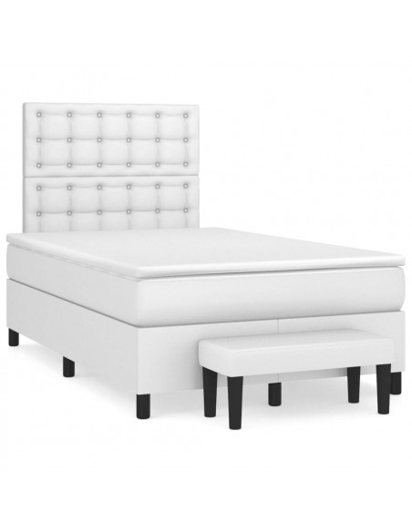 Giroletto a Molle con Materasso Bianco 120x200 cm in Similpelle