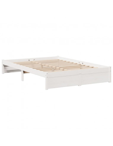 Letto Libreria senza Materasso Bianco 150x200 cm Legno di Pino
