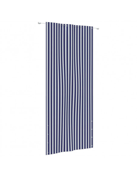 Paravento per Balcone Blu e Bianco 120x240 cm in Tessuto Oxford