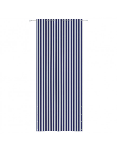 Paravento per Balcone Blu e Bianco 120x240 cm in Tessuto Oxford