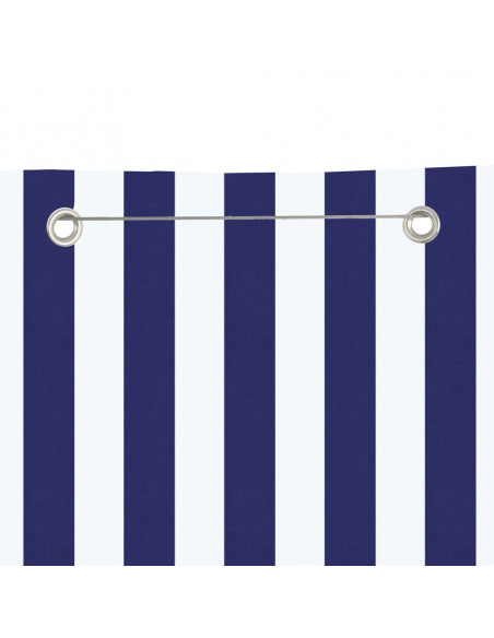 Paravento per Balcone Blu e Bianco 120x240 cm in Tessuto Oxford