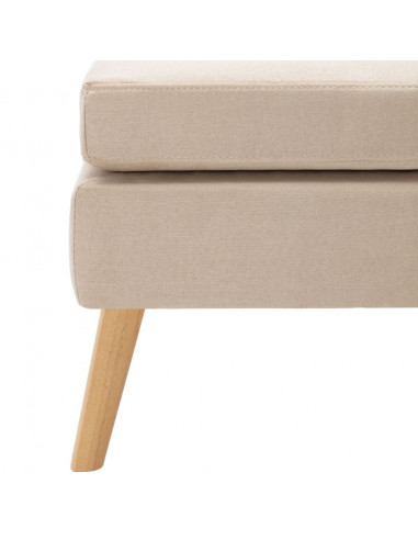 Poggiapiedi Crema in Tessuto