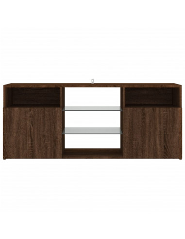 Mobile Porta TV con Luci LED Rovere Marrone 120x30x50 cm