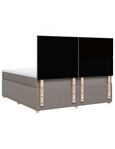 Giroletto a Molle con Materasso Tortora 200x200 cm in Tessuto