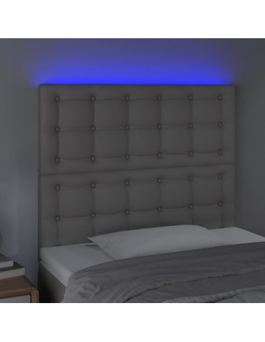 Testiera a LED Grigio 100x5x118/128cm in Similpelle