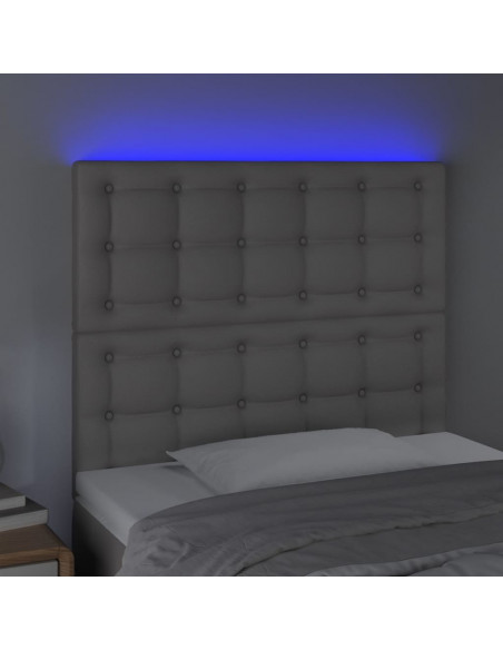 Testiera a LED Grigio 100x5x118/128cm in Similpelle