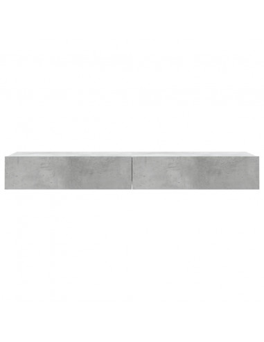 Mobili Porta TV con Luci LED 2 pz Grigio Cemento 60x35x15,5 cm