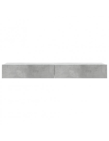 Mobili Porta TV con Luci LED 2 pz Grigio Cemento 60x35x15,5 cm