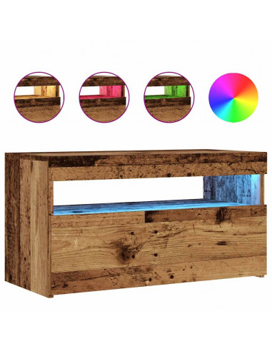 Mobili Porta TV con LED 2 pz Legno Antico in Legno Multistrato