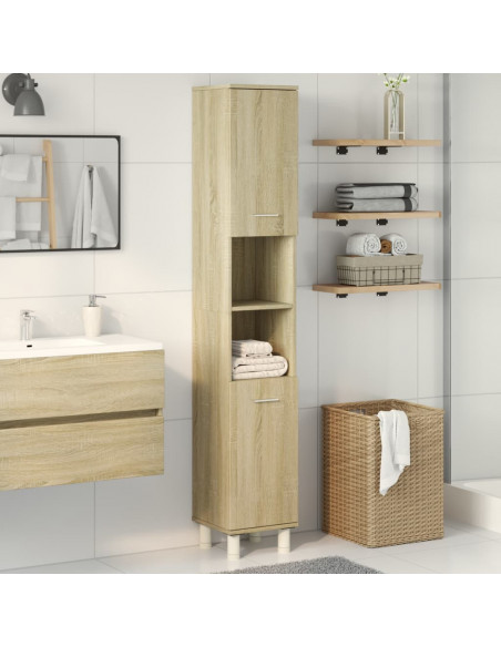 Mobile da Bagno Rovere Sonoma 30,5x30x179cm in Truciolato