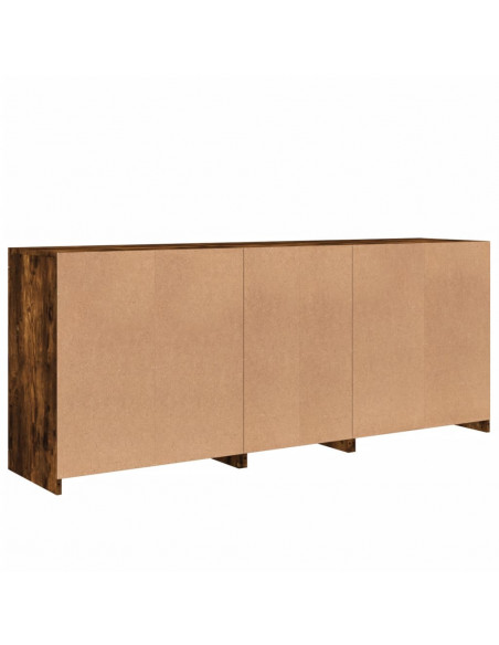 Credenza con Luci LED Rovere Fumo 162x37x67 cm