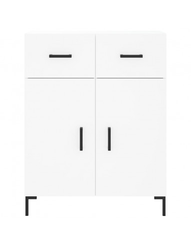 Credenza Bianca 69,5x34x180 cm in Legno Multistrato