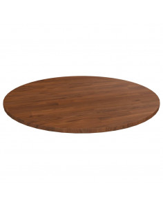 Piano Tavolo Rotondo Marrone Scuro Ø80x1,5 cm Rovere Trattato 2