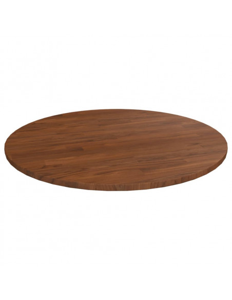 Piano Tavolo Rotondo Marrone Scuro Ø80x1,5 cm Rovere Trattato