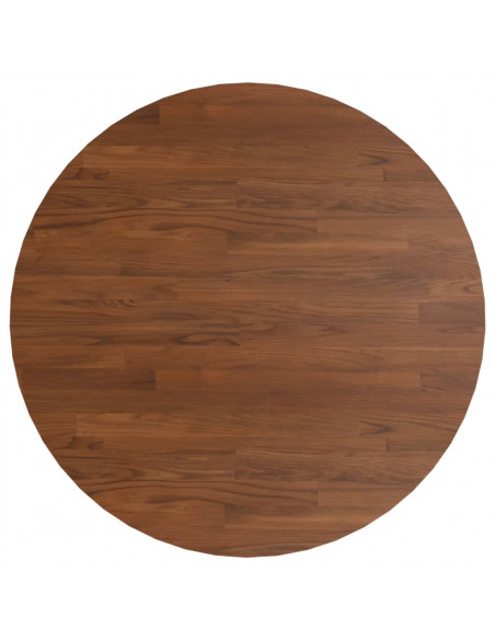Piano Tavolo Rotondo Marrone Scuro Ø80x1,5 cm Rovere Trattato